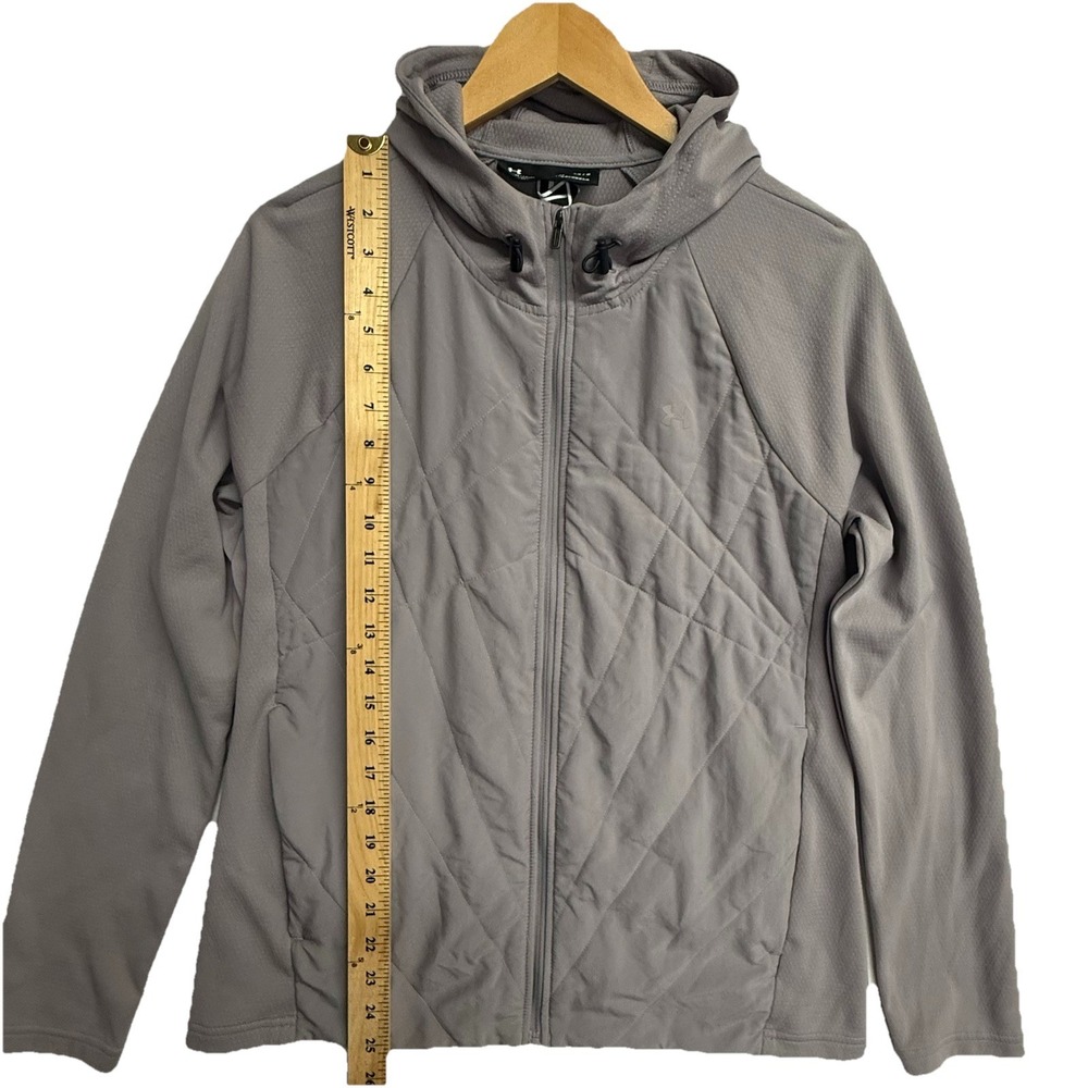 Under Armour Hooded Jacket Womens L Light Purple Quilted Hybrid‎ Full Zip - Picture 12 of 15